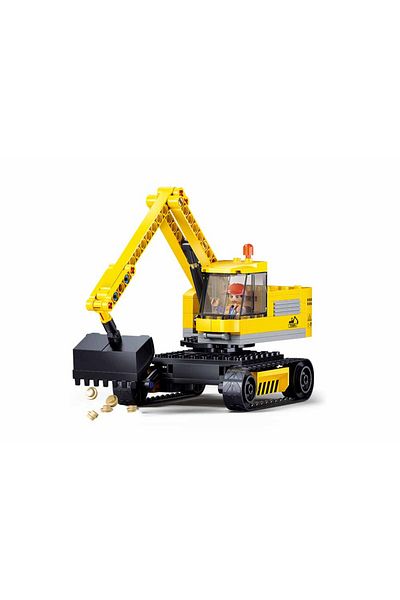 Sluban Town Series - Excavator Building Blocks 152 Pieces, with Minifigure, Yellow