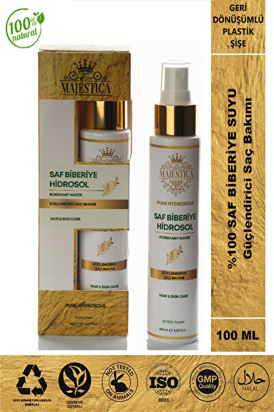 Majestica Doğal Biberiye Hidrosol 100 Ml, Rosemary Water, Hair & Skin Care