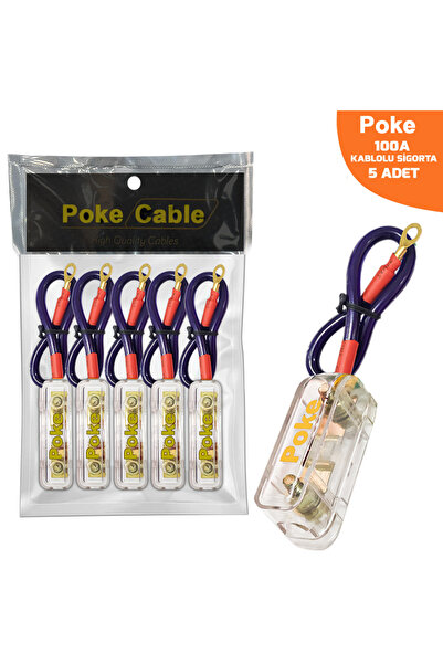 Poke Oto Anfi Sigorta Kablolu 100a 1.Kalite Vidalı 5 Adet Poke PK-6771