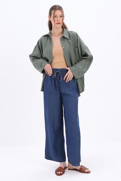 ALLDAY 24Js70043Al0 Women's 5314 Elastic Waist Trousers Ss