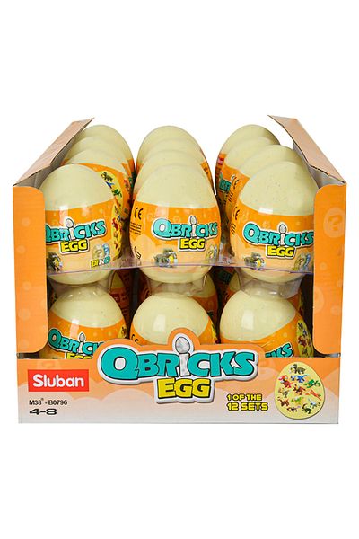 Sluban Qbricks Egg - Building Set 12 Different Dinosaurs -24 Egg