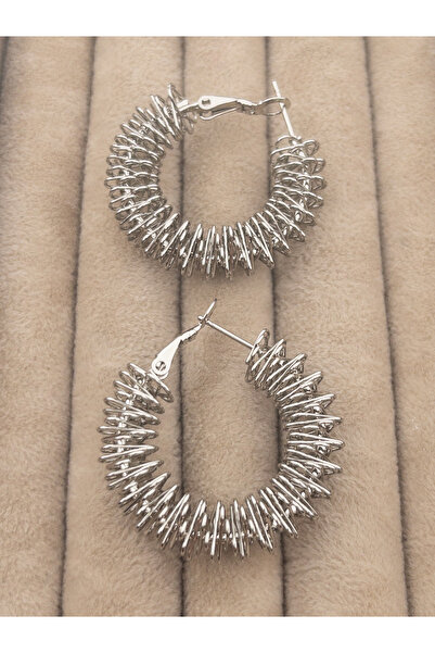 Siya Silver Kararmaz Çelik Tel Halka Küpe