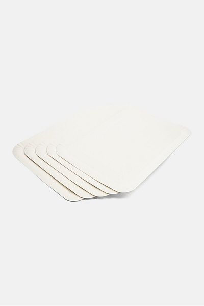 iBiLi 5 Piece Rectangle Paper Plate, White
