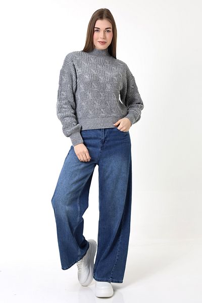 Devinka Pulover de damă tricot cu gât tricotat