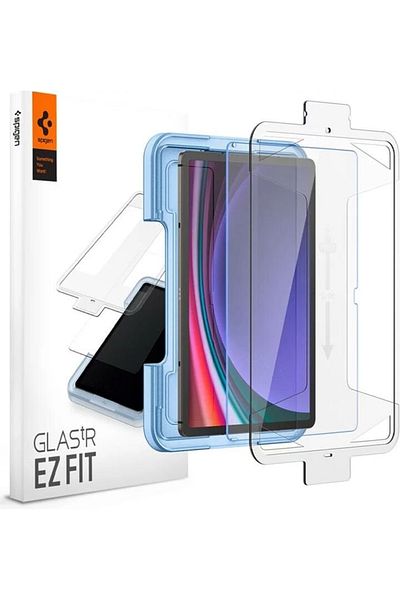 Spigen واقي شاشة زجاجي لهاتف Galaxy Tab S9 Plus - Spigen Glas TR EZFit Slim HD، سهل التركيب (قطعة واحدة)