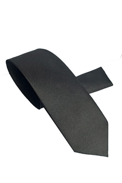 Kravatistan Set of 7 cm Wide Black Tie Handkerchief