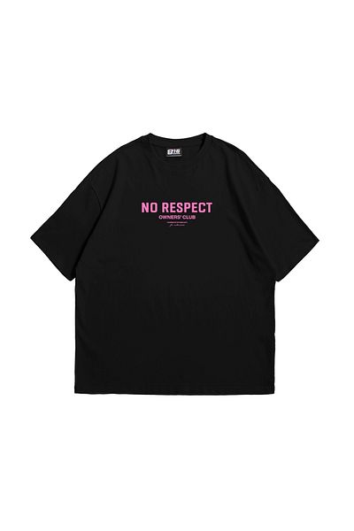 Sekizbiraltı No Respect Printed Oversize Unisex Μαύρο Tshirt