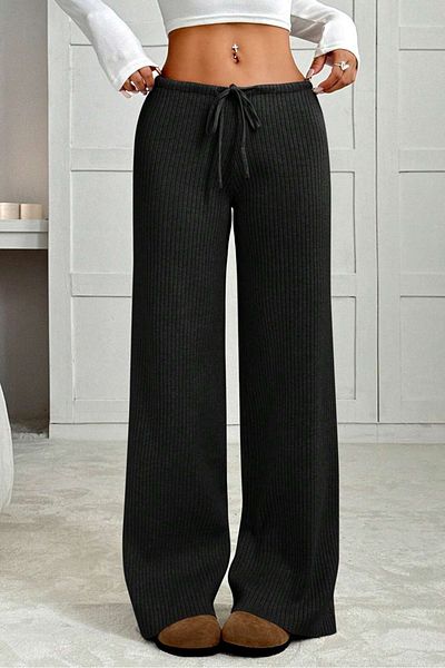 Sun Victoria Γυναικείο μαύρο ψηλόμεσο Palazzo Loose Wide Leg Camisole Παντελόνι / Φούτερ