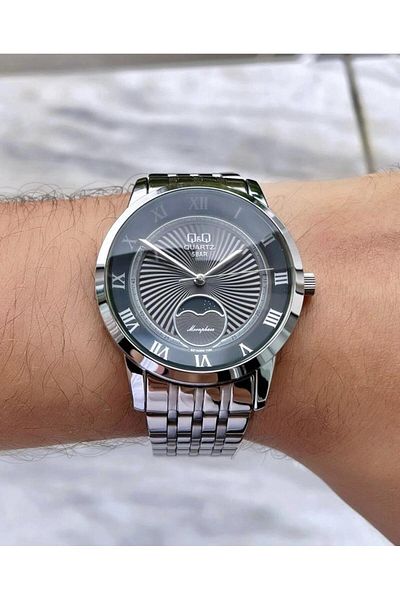 Q&Q Men's Metal Cord Wristwatch