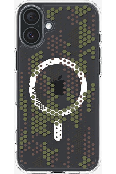 Spigen iPhone 16 Plus Kılıf Ultra Hybrid MagFit MagSafe özellikli Digital Camo - ACS08080