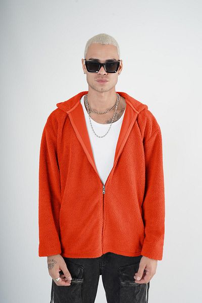 king brich Zippered Pocket Plush Jacket