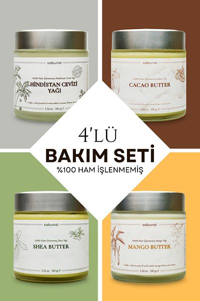 sabunal Natural Cosmetics Kit: Coconut, Shea, Mango, Cocoa Butter