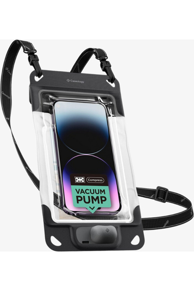 Spigen Caseology WaterProof iP68 Sertifikalı Su Geçirmez Kılıf (Dahili Pompa) Charcoal Gray - ACS06257