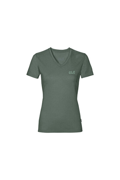 Jack Wolfskin Crosstrail T Kadın Yeşil Tişört