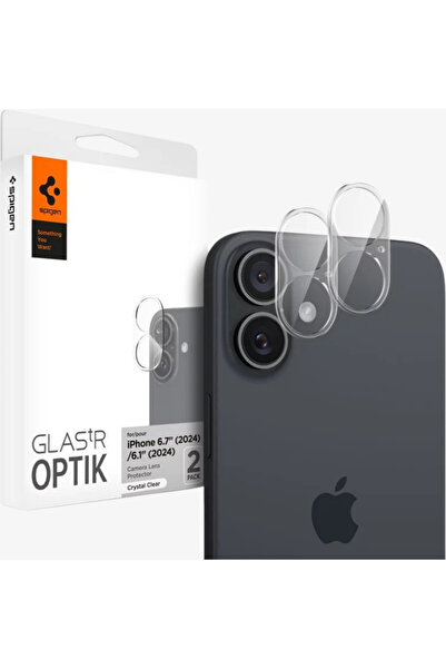 Spigen iPhone 17 / 16 / 16 Plus Kamera Lens Camı Koruyucu GLAS.tR Optik (2 Adet) Crystal Clear - AGL07923