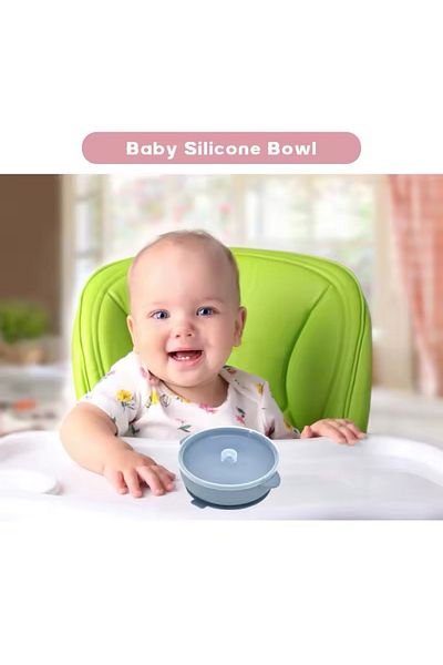 CKM silikon 400 ml Silicone Baby Food Bowl with Lid - Feeding Set