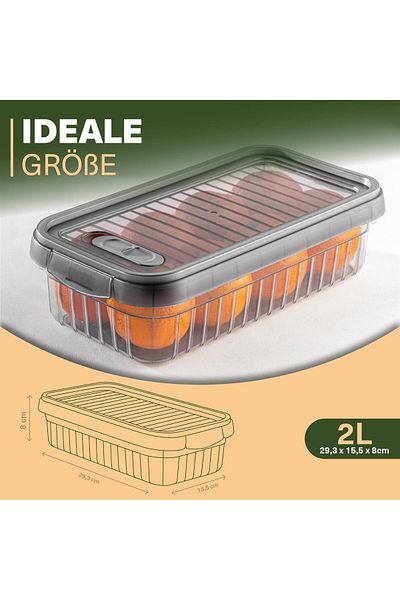 Viwares Frischhaltedosen 3er Set, 2 L, BPA-frei, Kühlschrank-Organizer für Aufschnitt