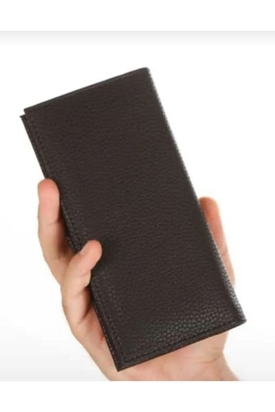MERİÇ ÇANTA Unisex Black Large Paraportfolio Clutch Bag with Wallet and Phone Compartment