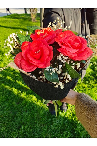 Butik Sevgililer Günü sevgiliye Led Işıklı Kırmızı Gül Buketi Ömürlük Hediye