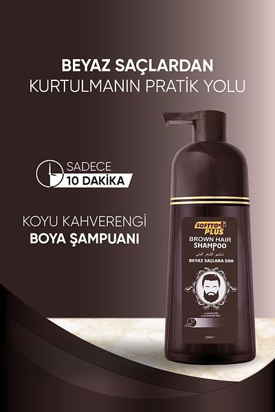 Softto Plus 350 ml braunes Shampoo – natürliches braunes Haar