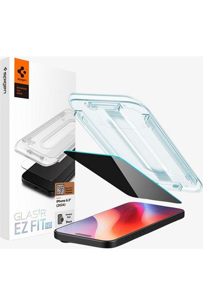 Spigen iPhone 16 Pro - Ghost Glass Screen Protector, Easy Installation, Glas.Tr Ez Fit Privacy