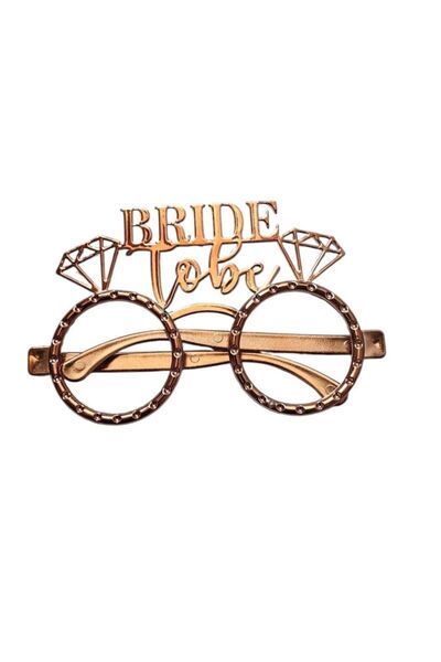 parti sürprizi Bride to Be Bachelorette Rose Gold Single Stone Glasses 1 Piece