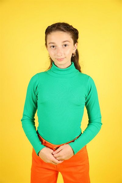 Cuties 05-14 ani Camisole cu gât roșu pentru fetiță, verde