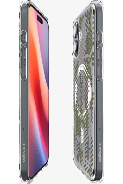 Spigen iPhone 16 Plus Kılıf Ultra Hybrid MagFit MagSafe özellikli Digital Camo - ACS08080