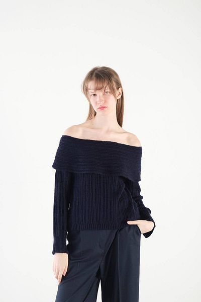 Addax Boat Neck Long Sleeve Knitwear Sweater K040-c5