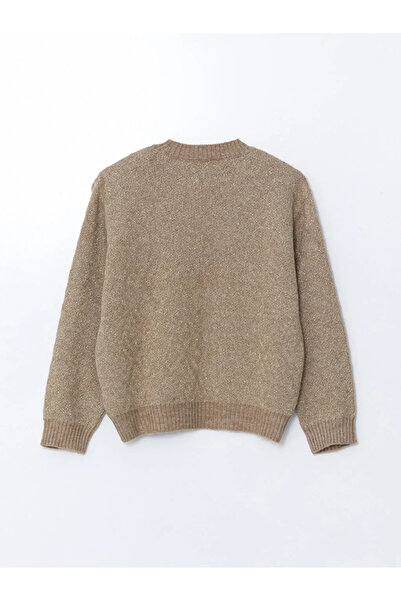 LC Waikiki Lcwaikiki Classic Beige Crew Neck Shiny Look Women's Knitwear Sweater