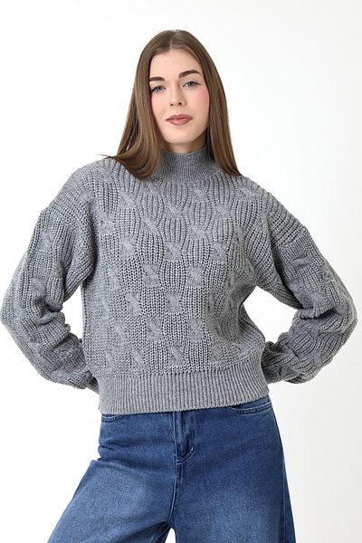Devinka Pulover de damă tricot cu gât tricotat
