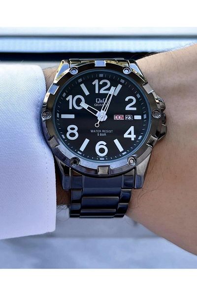 Q&Q Men's Metal Cord Wristwatch