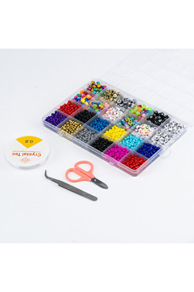 None خرز انجليزي مع لفافتين من الخيوط ومقص. 18-33-5469