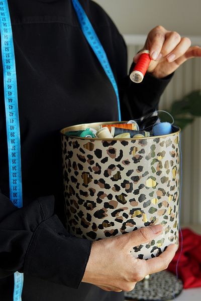 EVLE Leo Patterned Food Storage Container - Metal Storage Container 17.5 Cm X 18 Cm Er147-v4