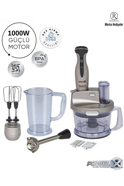 TEFAL مجموعة خلاط Powelix Actiflow Pro Turbo Premium بقدرة 1000 واط