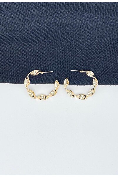 TRENDTAKI BURGULU HALKA KÜPE GOLD KAPLAMA 0135