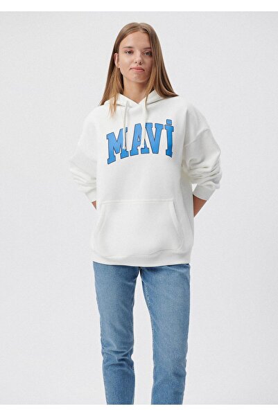 Mavi M1600361-81964-Fw Logo Hooded Sweatshirt Broken Women's Sweatshirt