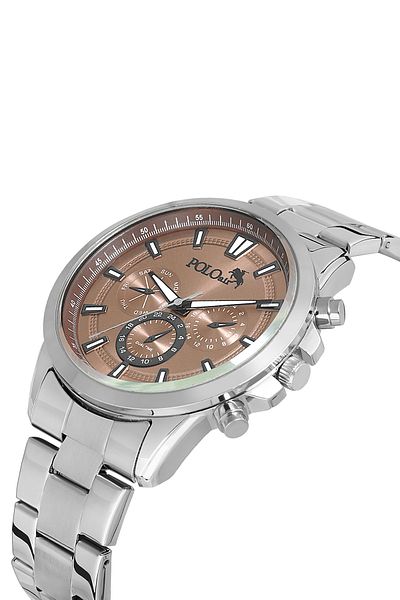 Polo Air Classic Men's Wrist Watch Silver Brown Color Pl-0969E3X