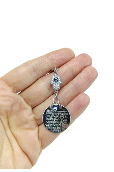 biuti Metal Ayetel Kürsi Taşlı Nazarlı Hamse Eli Fatma Ana Araba Dikiz Ayna S...