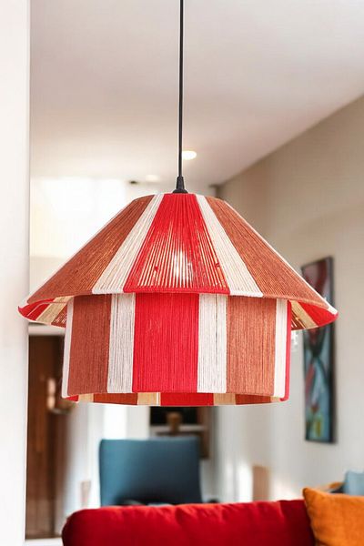 oceanpoint Handmade Thread Woven Chandelier Multicolor Modern Design Decorative Bohemian Pendant Lamp (50cm)
