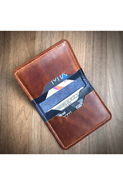 shop Hakiki Deri El Yapımı Mini Cüzdan - Çift Katlı, Para ve Kart Bölmeli, Kişiye Özel Doğal Deri Kartlık