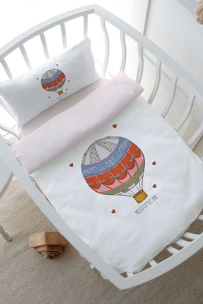 Tuğba Kuğu Zezig Royal Series Pink Park Bed Duvet Cover Set - (80X120)