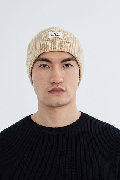 Nordbron Stretchy and Soft Cream Unisex Knitwear - Double Layer, Patterned Beret Model