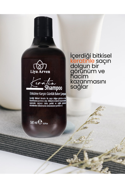 Liya Arven Keratin Shampoo - 500ml Nourishing Hair Care Shampoo for All Hair Types
