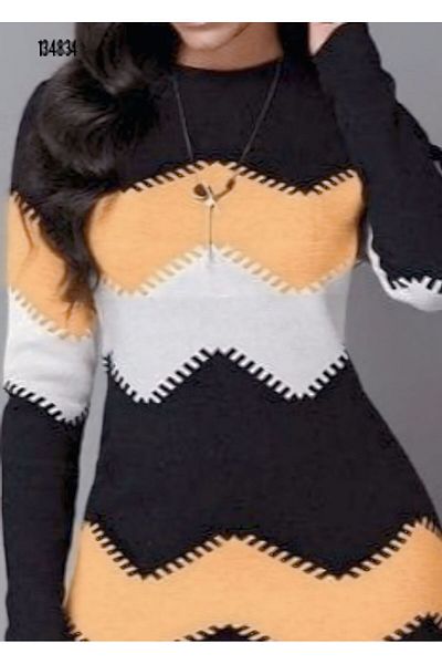 Kokosh moda Rochie de tricotaj cu mânecă lungă, cu decolteu, pentru femei
