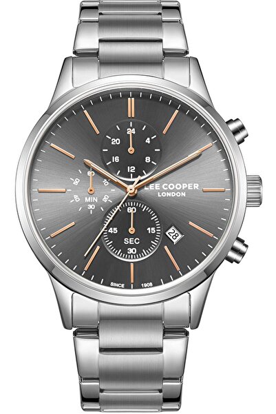 Lee Cooper ساعة لي كوبر متعددة الوظائف للرجال بمينا رمادية - LC08042.360