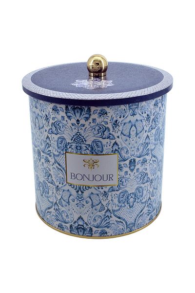 EVLE Patterned Azulejos Metal Storage Cover 17.5 cm X 18 cm
