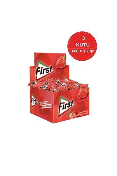 First Çilek Aromalı Tekli Sakız 1,7 gr - 600 Adet