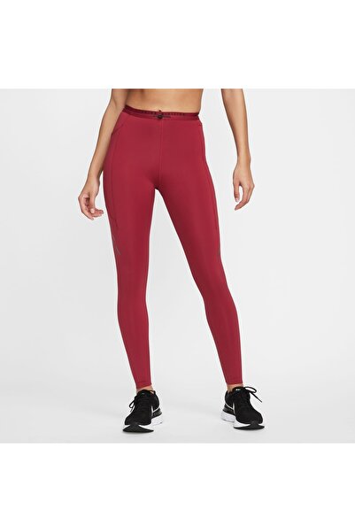 Nike Epic Luxe Running Leggings Womens Red Run Division Bordo Kadın Tayt