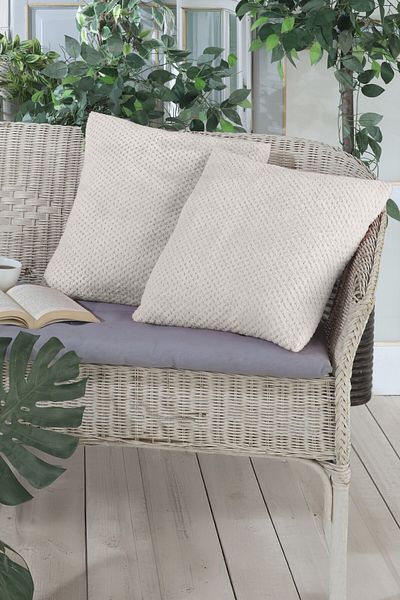 LADYNİL Κάλυμμα μαξιλαριού Wellsoft Softy Throw - 45x45 Ecru 2 Τεμάχια